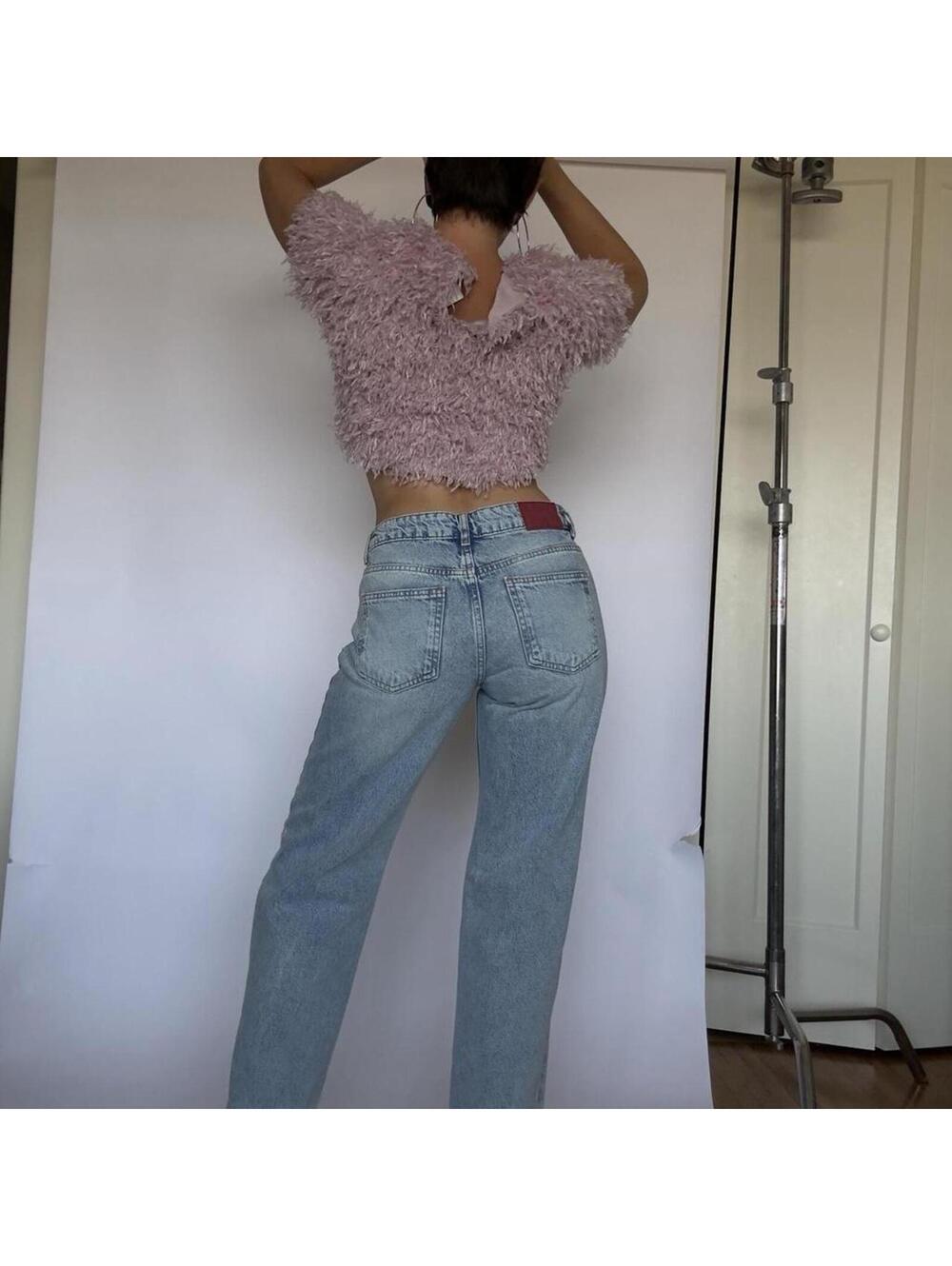 Zara Pink feather crop top - Picture 7 of 8